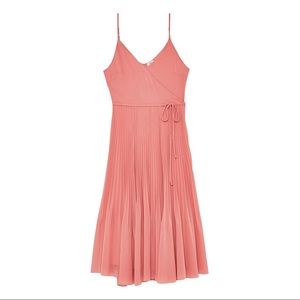 Aritzia Wilfred Beaune Pleated Wrap Midi Dress